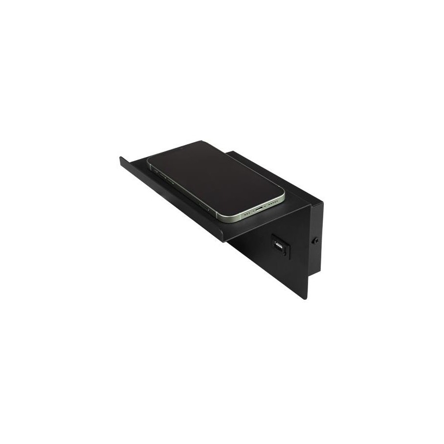 Kinkiet punktowy z półką i USB ładowarką 1xG9/35W/230V czarny/złoty