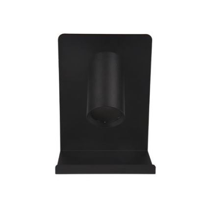 Kinkiet punktowy z półką i USB ładowarką 1xGU10/35W/230V czarny