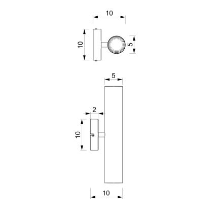 Kinkiet RAITO 2xGU10/8W/230V biały