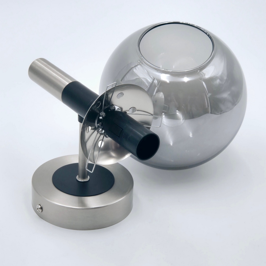 Kinkiet ROLLO 1xE14/5W/230V matowy chrom/dymny