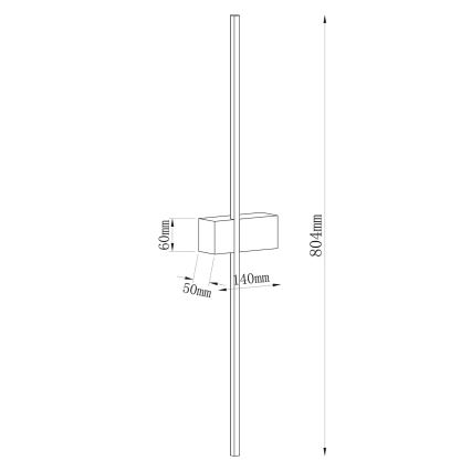 Kinkiet ścienny LED AISHA, 12 W, 230 V, 4000 K, 80 cm, złoty