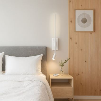 Kinkiet ścienny LED TORCH LED/6W/230V + LED/3W biały