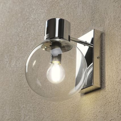 Kinkiet SFERIO 1xE14/5W/230V błyszczący chrom/przezroczyste szkło