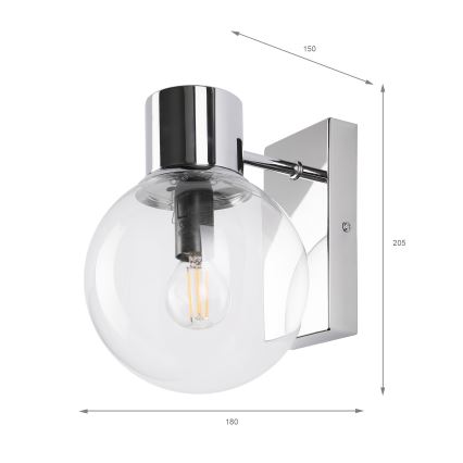 Kinkiet SFERIO 1xE14/5W/230V błyszczący chrom/przezroczyste szkło