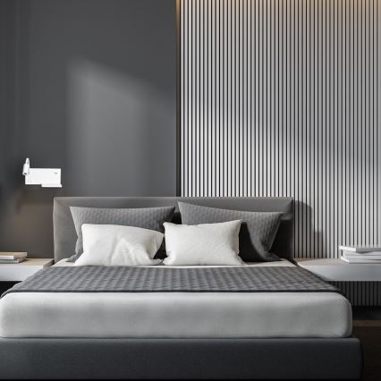 Kinkiet SHELF LED/4W+LED/5W+LED/2W/230V + port USB biały