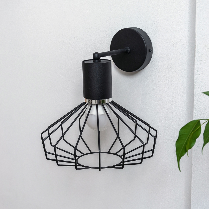 Kinkiet SOLANO 1xE27/15W/230V czarny/błyszczący chrom