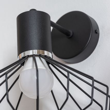 Kinkiet SOLANO 1xE27/15W/230V czarny/błyszczący chrom