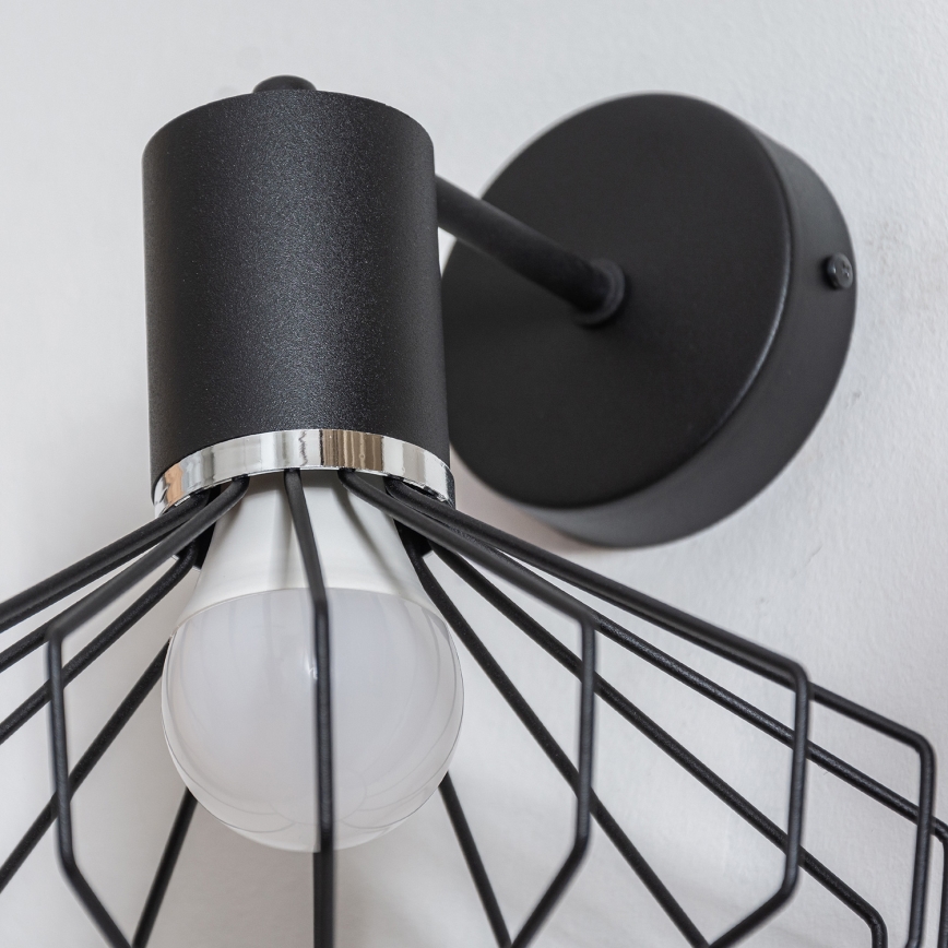 Kinkiet SOLANO 1xE27/15W/230V czarny/błyszczący chrom