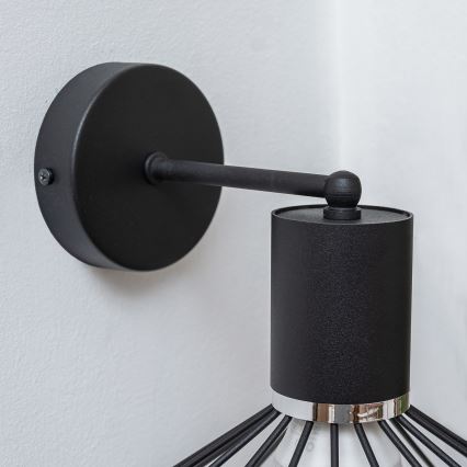 Kinkiet SOLANO 1xE27/15W/230V czarny/błyszczący chrom