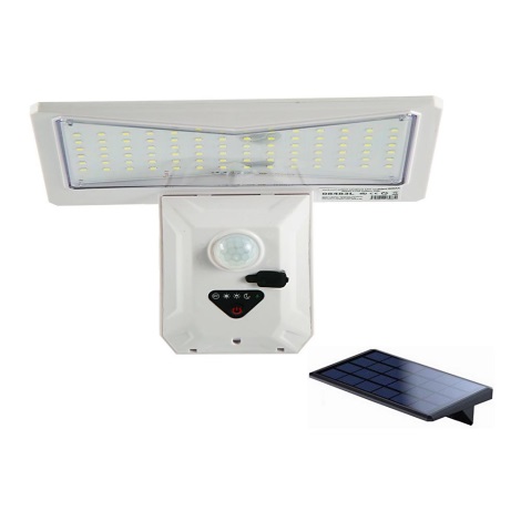 Kinkiet solarny LED z czujnikiem LED/2,6W/5,5V IP65 biały