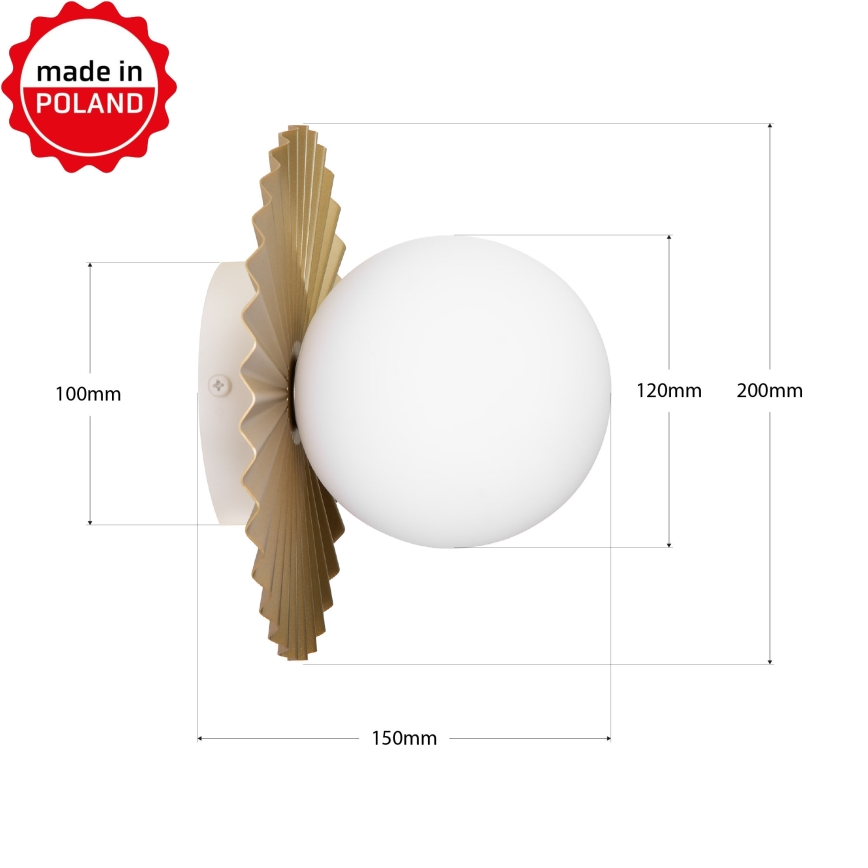 Kinkiet SUNPLISS 1xG9/10W/230V śr. 20 cm złoty/kremowy
