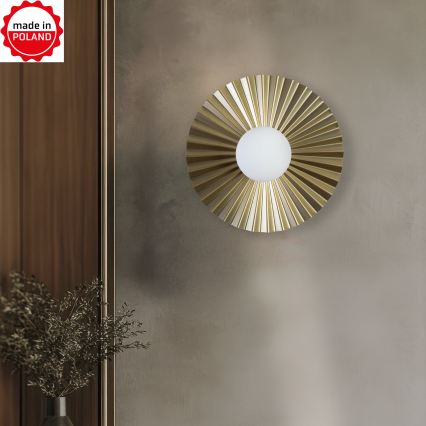 Kinkiet SUNPLISS 1xG9/10W/230V śr. 35 cm złoty/kremowy