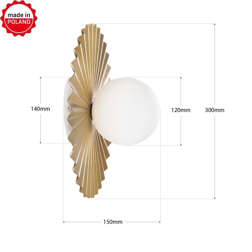 Kinkiet SUNPLISS 1xG9/10W/230V, średnica 30 cm, złoty/kremowy