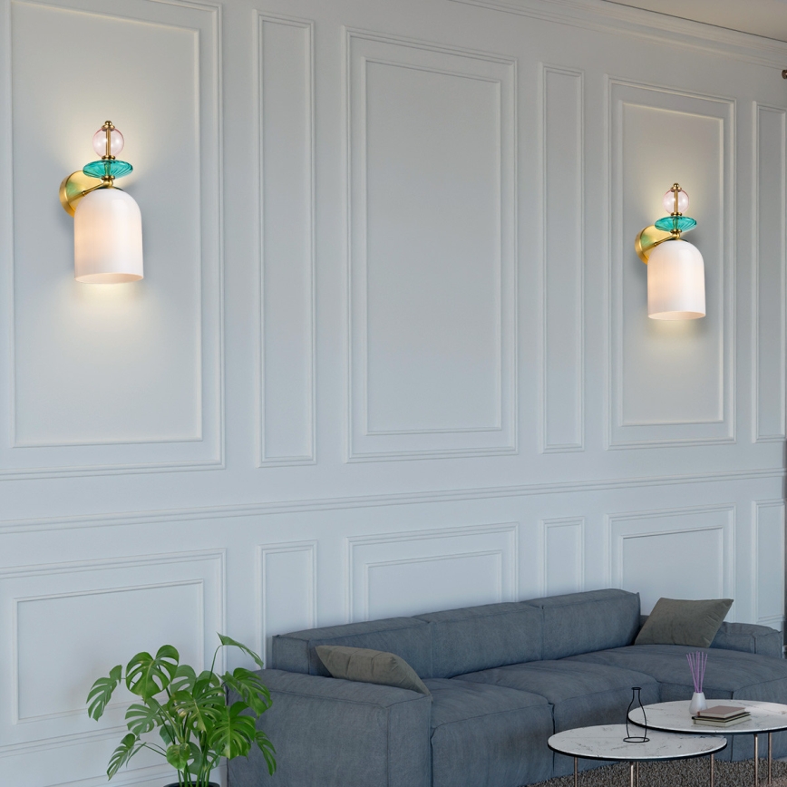 Kinkiet TROPEA 1xE27/15W/230V złoty/przydymiony róż/niebieski/biały