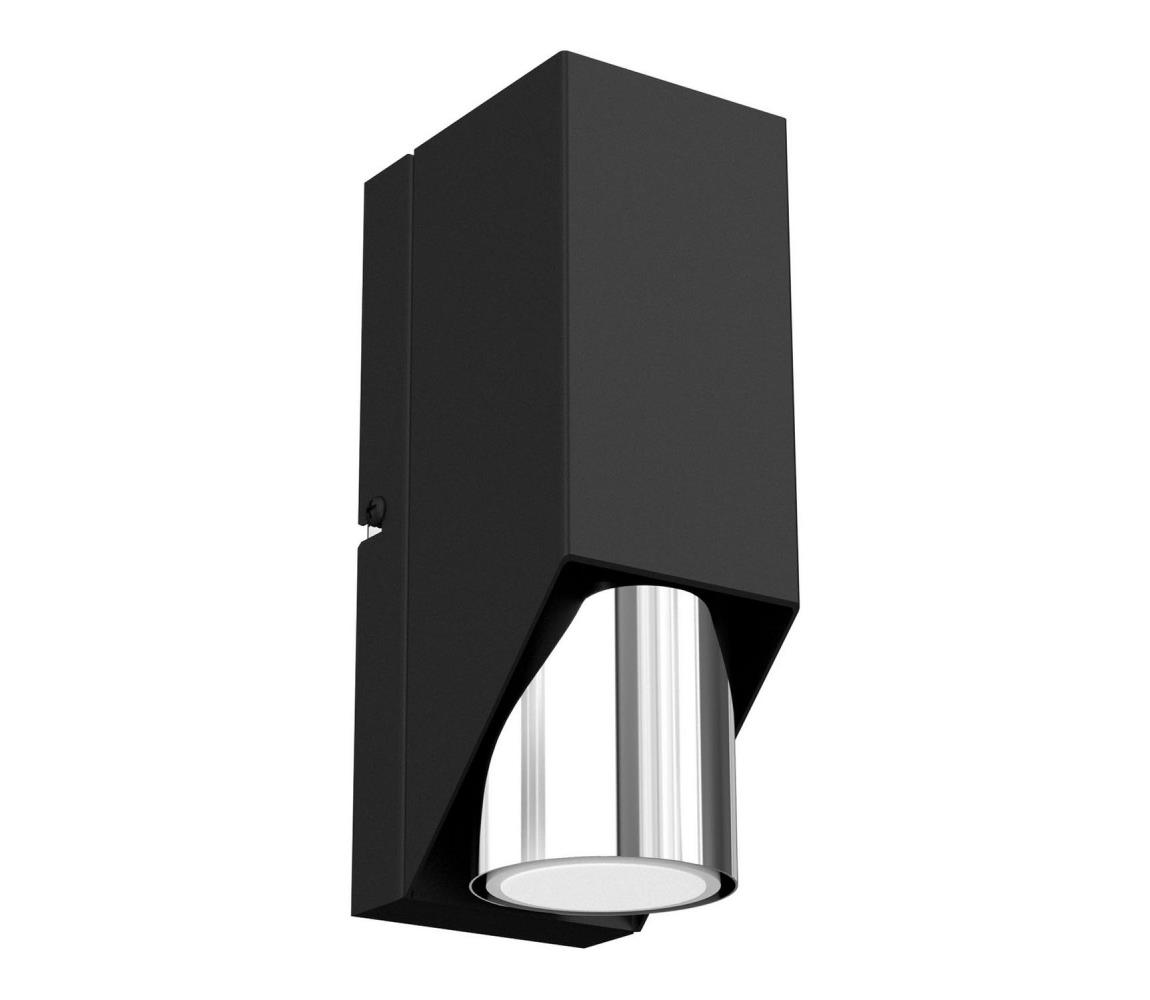 Kinkiet WALL 1xGU10/8W/230V czarny/chrom błyszczący
