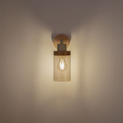 Kinkiet WOODNEST 1xE27/15W/230V sosna/kremowy