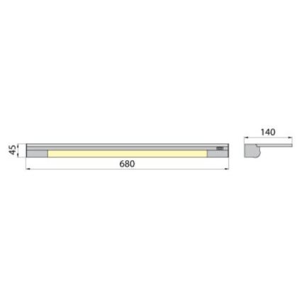 Kinkiet z półeczką APERA T5 G5/13W/230V 68 cm
