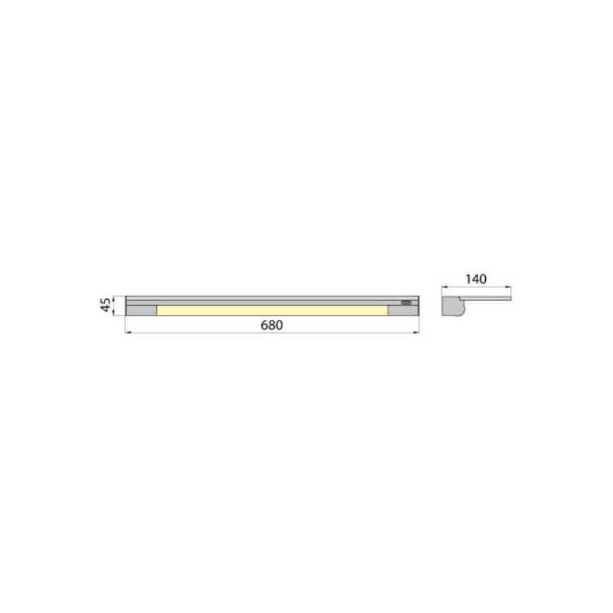 Kinkiet z półeczką APERA T5 G5/13W/230V 68 cm