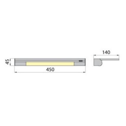 Kinkiet z półką APERA T5 G5/8W/230V 45 cm