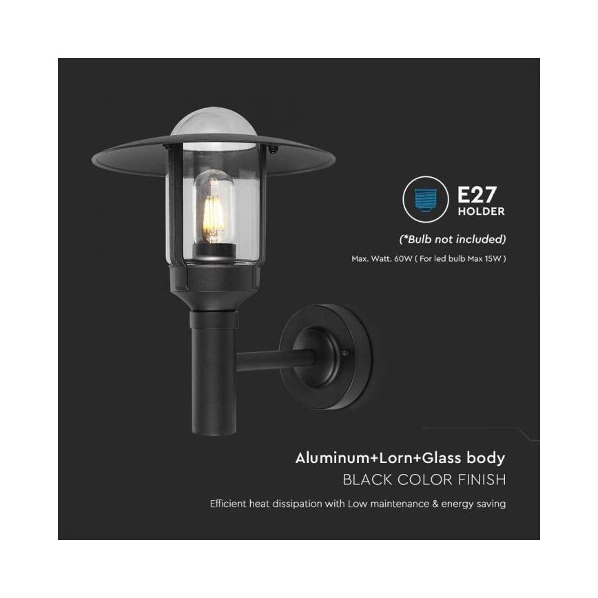 Kinkiet zewnętrzny 1xE27/60W/230V IP44 czarna