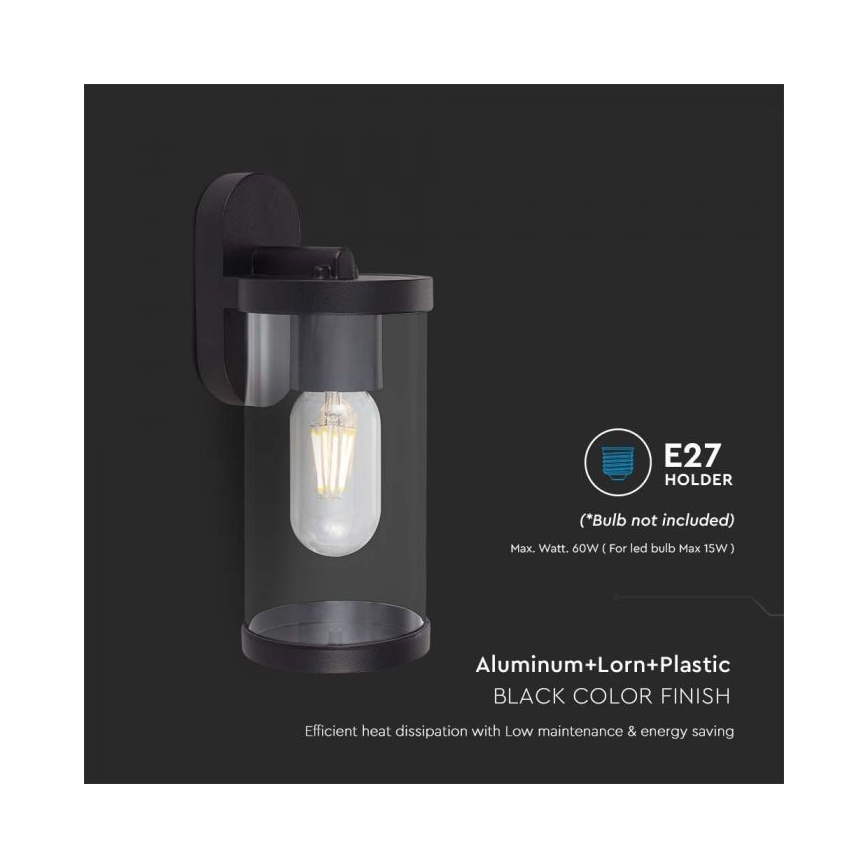 Kinkiet zewnętrzny 1xE27/60W/230V IP44 czarny