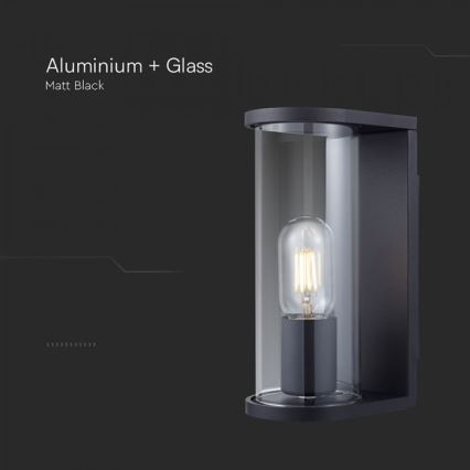 Kinkiet zewnętrzny 1xE27/60W/230V IP44 czarny/przydymione szkło