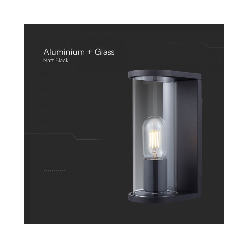 Kinkiet zewnętrzny 1xE27/60W/230V IP44 czarny/przydymione szkło