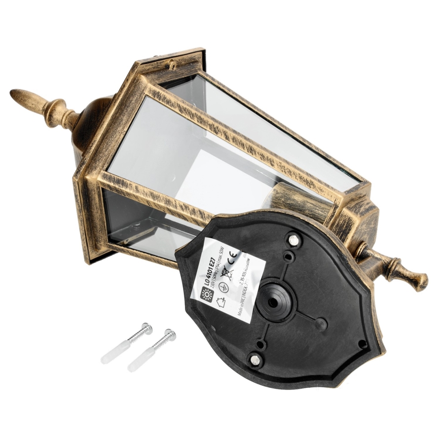 Kinkiet zewnętrzny 1xE27/60W/230V IP44 złoty