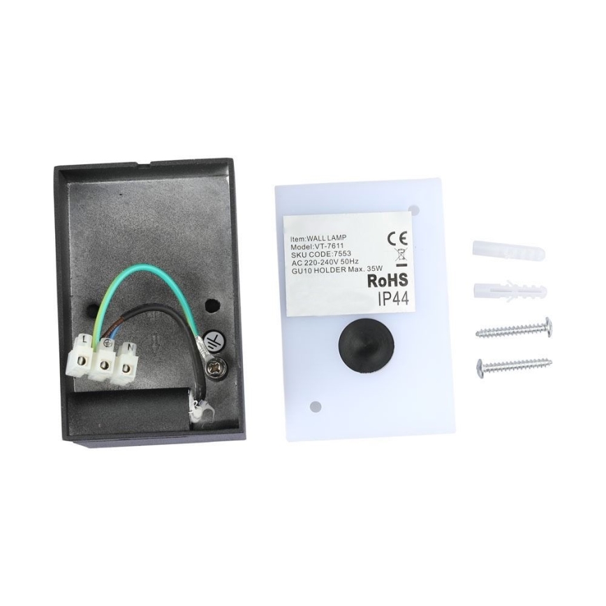 Kinkiet zewnętrzny 1xGU10/35W/230V IP44 czarny