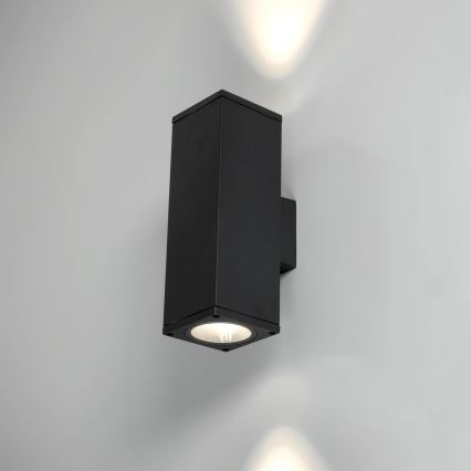 Kinkiet zewnętrzny 2xGU10/35W/230V IP54 kanciasty czarny