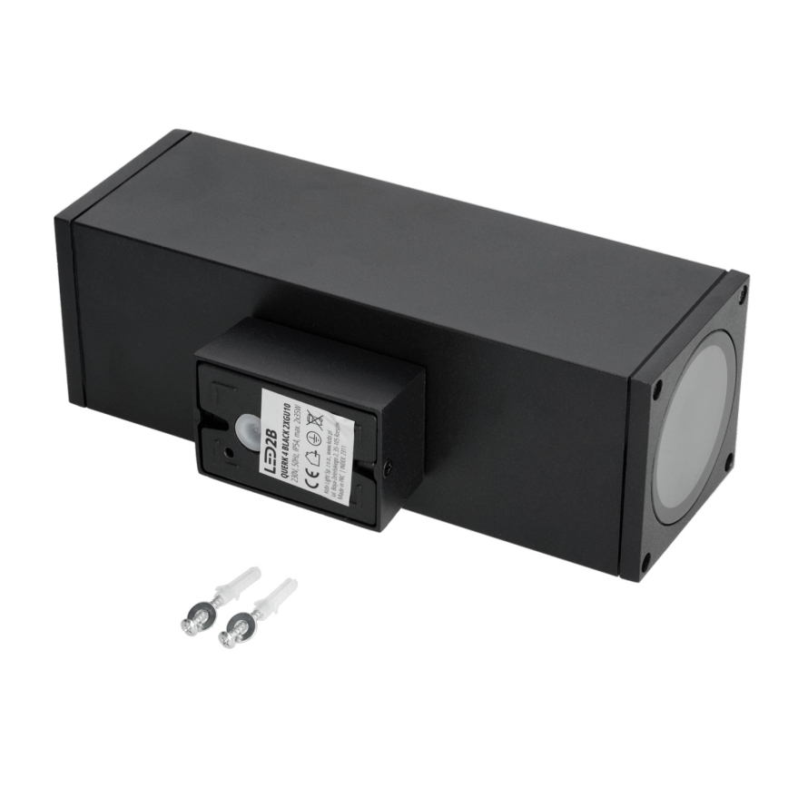Kinkiet zewnętrzny 2xGU10/35W/230V IP54 kanciasty czarny