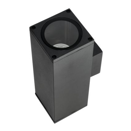 Kinkiet zewnętrzny 2xGU10/35W/230V IP54 kanciasty czarny