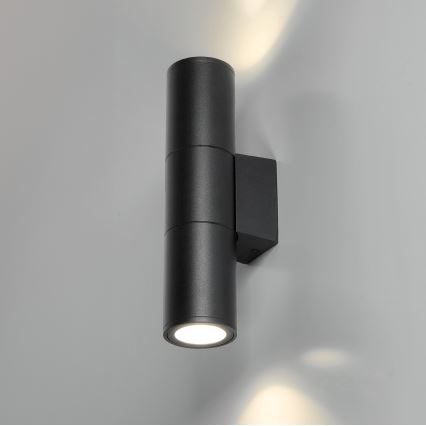 Kinkiet zewnętrzny 2xGU10/35W/230V IP54 okrągły czarny