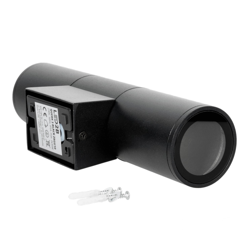 Kinkiet zewnętrzny 2xGU10/35W/230V IP54 okrągły czarny