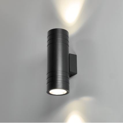 Kinkiet zewnętrzny 2xGU10/35W/230V IP54 okrągły czarny