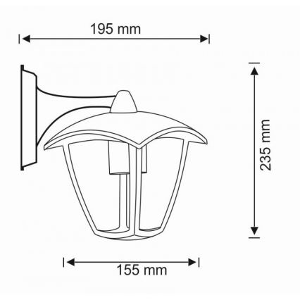 Kinkiet zewnętrzny IGMA 1xE27/12W/230V IP44