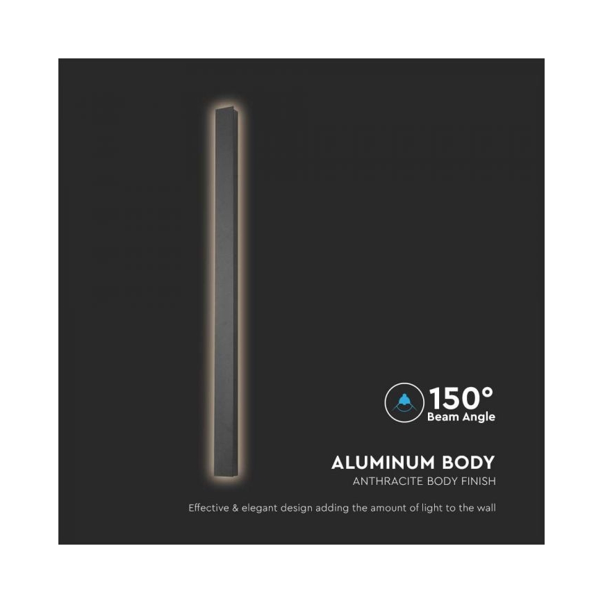 Kinkiet zewnętrzny LED 10W/230V 3000K IP65 51 cm antracyt