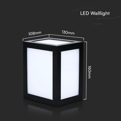 Kinkiet zewnętrzny LED/12W/230V 3000K IP65 czarny