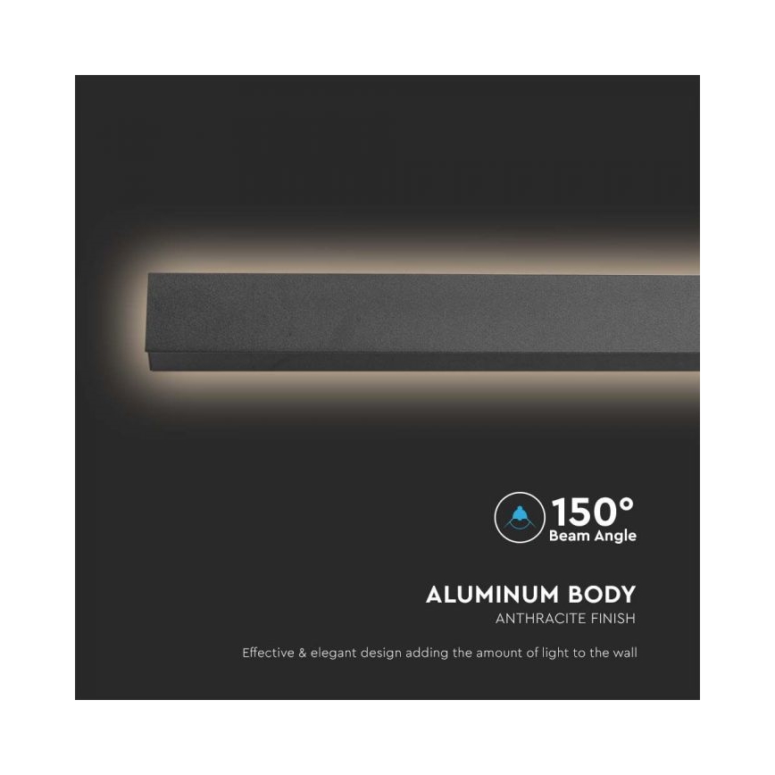 Kinkiet zewnętrzny LED/16W/230V 4000K IP65 101 cm czarny