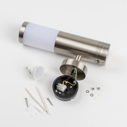 Kinkiet zewnętrzny LED z czujnikiem ruchu 1xGU10/5W/230V IP44 matowy chrom