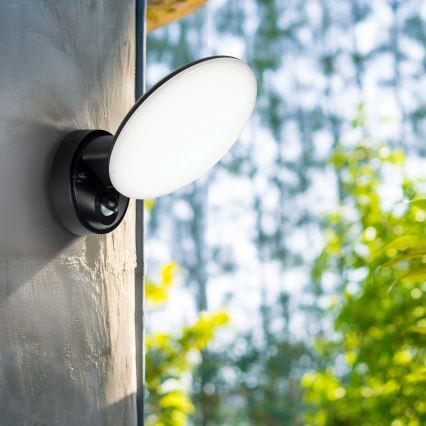 Zewnętrzny kinkiet LED OLAF z czujnikiem ruchu i zmierzchu LED/10W/230V IP44 czarny