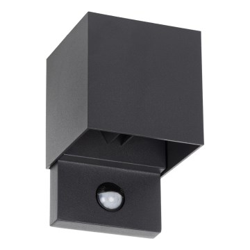 Kinkiet zewnętrzny LED z czujnikiem ruchu i zmierzchu REKA LED/7W/230V IP54, antracyt, kwadratowy