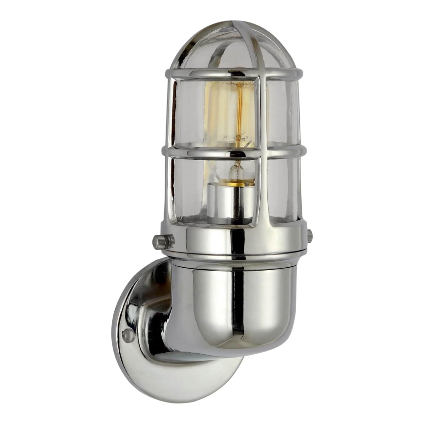 Kinkiet zewnętrzny LUND 1xE27/12W/230V IP44 chrom błyszczący