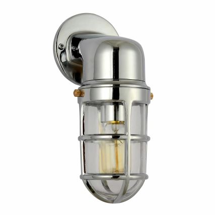 Kinkiet zewnętrzny LUND 1xE27/12W/230V IP44 chrom błyszczący