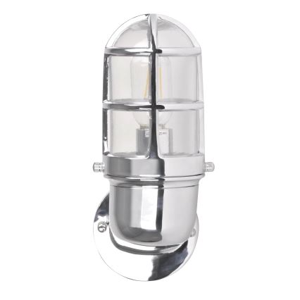 Kinkiet zewnętrzny LUND 1xE27/12W/230V IP44 chrom błyszczący