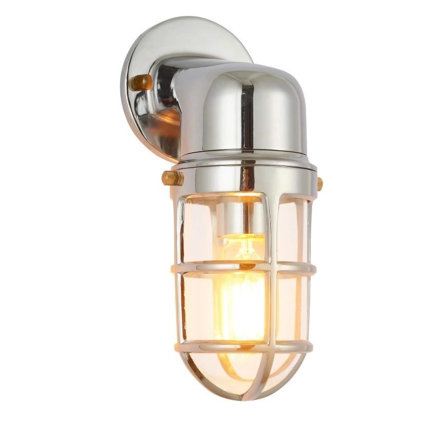 Kinkiet zewnętrzny LUND 1xE27/12W/230V IP44 chrom błyszczący