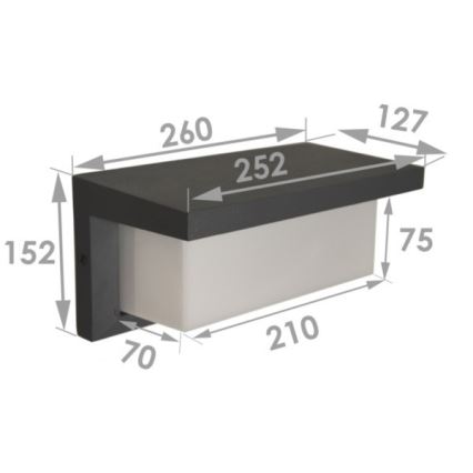 Kinkiet zewnętrzny NEELY 1xE27/12W/230V IP54 czarny