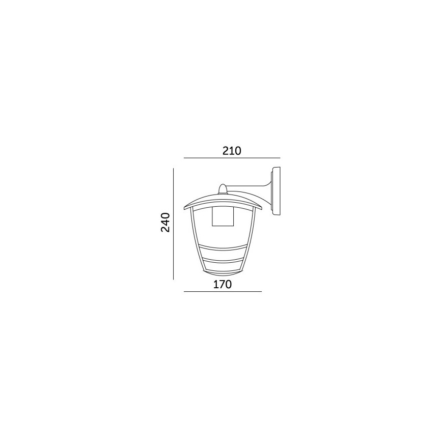 Kinkiet zewnętrzny TEVIO KD 1xE27/60W/230V IP54 czarny