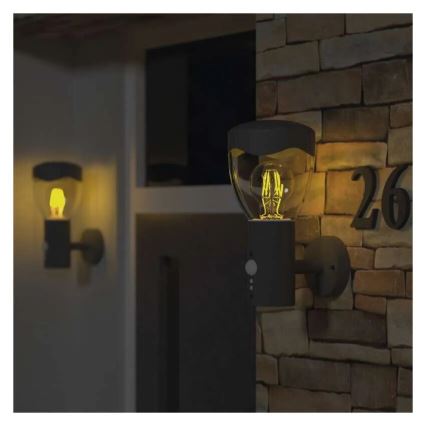 Kinkiet zewnętrzny z czujnikiem ARTEO 1xE27/15W/230V IP44