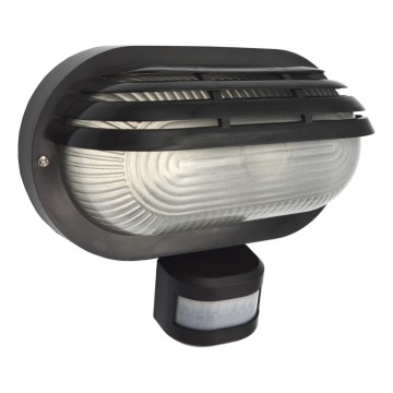 Kinkiet zewnętrzny z czujnikiem ORIKO 1xE27/15W/230V IP54 czarny